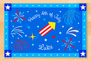 July 4th Firecracker placemat with fireworks and stars
